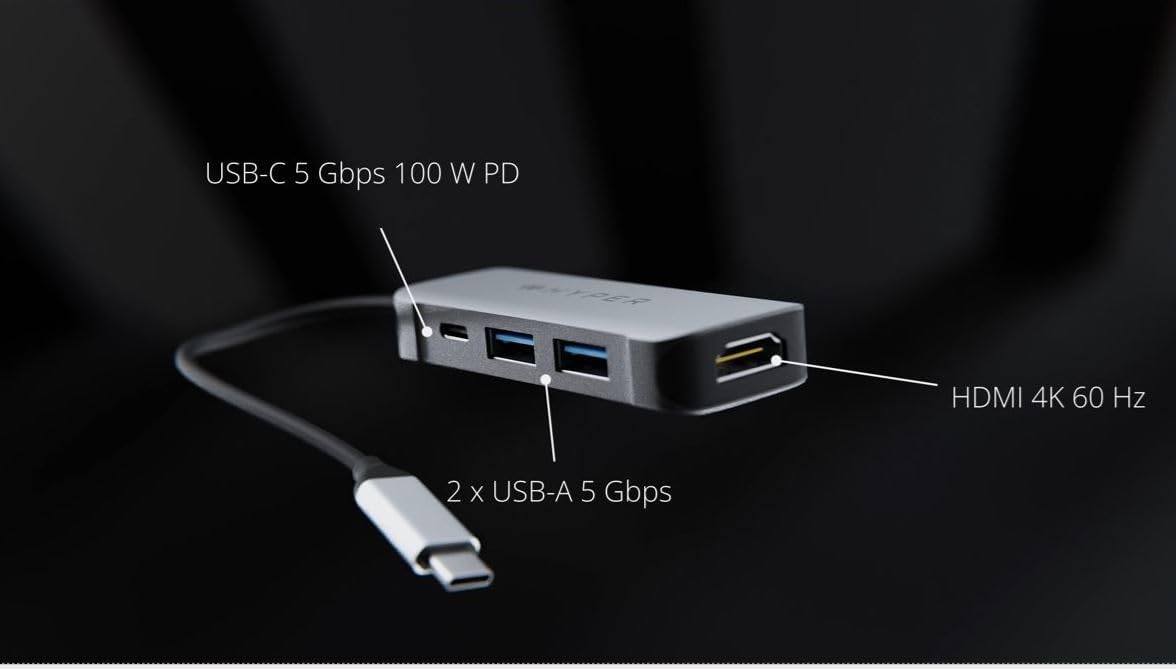 Cổng Chuyển HyperDriver 4-in1- HDMI 4K/60Hz USB-C Hub – HD41