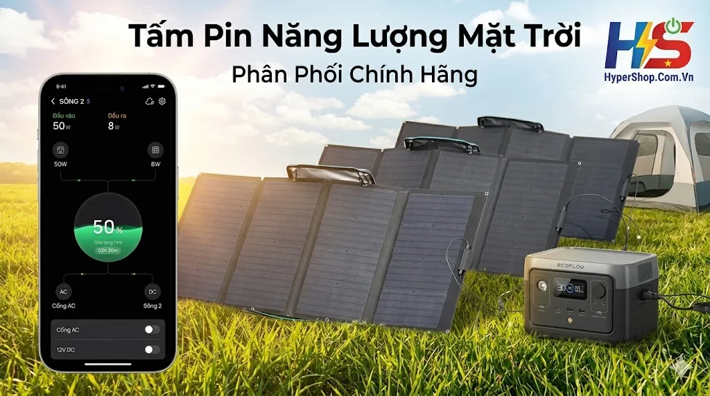 Các loại tấm pin năng lượng mặt trời & Review EcoFlow Solar Generator chính hãng